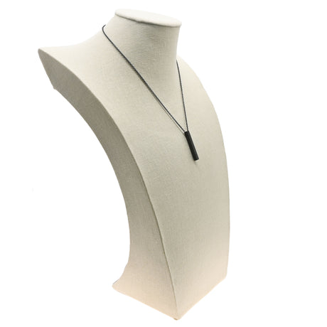 Beige Linen Jewelry Necklace Display Bust, 17" Tall