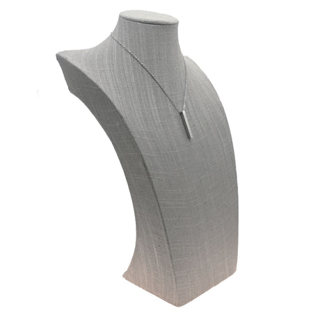 Grey Linen Jewelry Necklace Display Bust, 17" Tall