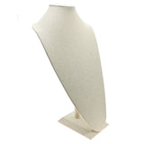 Beige Linen Jewelry Necklace Display, 18-1/2" Tall