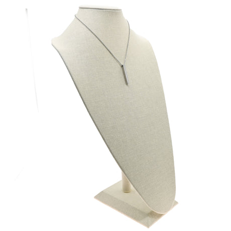 Beige Linen Jewelry Necklace Display, 18-1/2" Tall