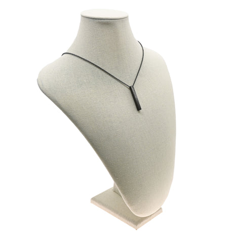 Beige Linen Jewelry Necklace Bust, Neck Form Display, 14-1/2" Tall