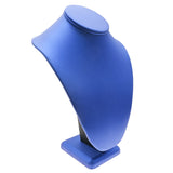 Blue Leatherette Necklace Display Bust - 11" Tall