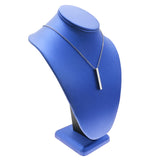 Blue Leatherette Necklace Display Bust - 11" Tall