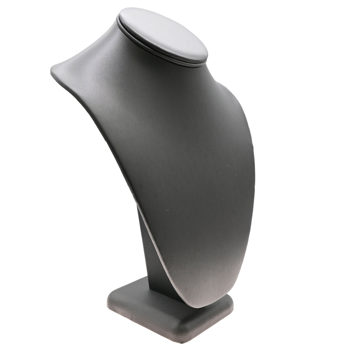 Steel Grey Leatherette Necklace Bust Display, 11" Tall