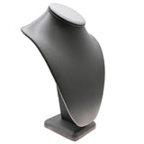 Steel Grey Leatherette Necklace Bust Display, 11" Tall