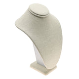 Beige Linen Jewelry Necklace Bust, 7-1/2" Tall