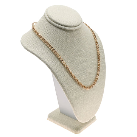 Beige Linen Jewelry Necklace Bust, 7-1/2" Tall