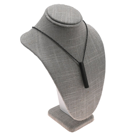 Grey Linen Jewelry Necklace Display Bust, 7-1/2" Tall