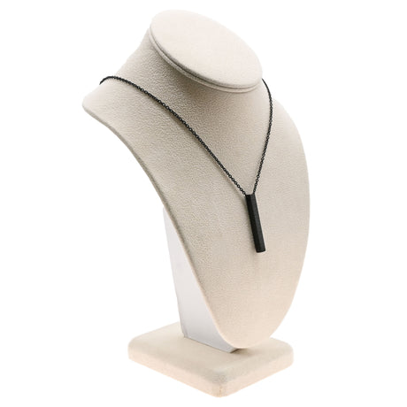 Beige Faux Suede Jewelry Necklace Display Bust, 7-1/2" Tall