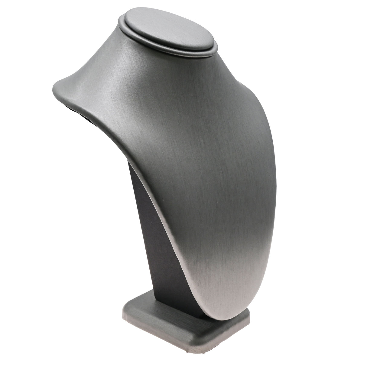 Steel Grey Leatherette Necklace Bust Display, 7-1/2" Tall