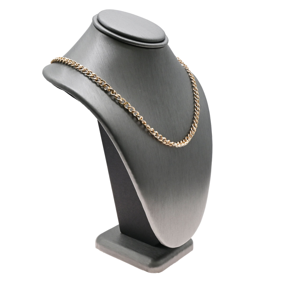 Steel Grey Leatherette Necklace Bust Display, 7-1/2" Tall