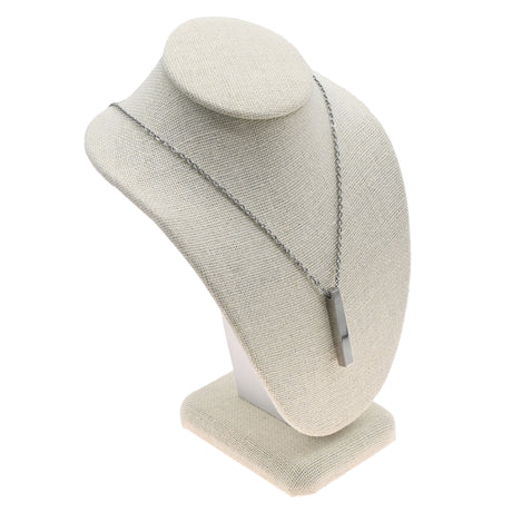 Beige Linen Jewelry Necklace Display Bust, 6-1/4" Tall