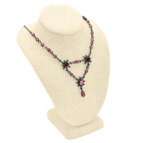 Beige Linen Jewelry Necklace Display Bust, 6-1/4" Tall