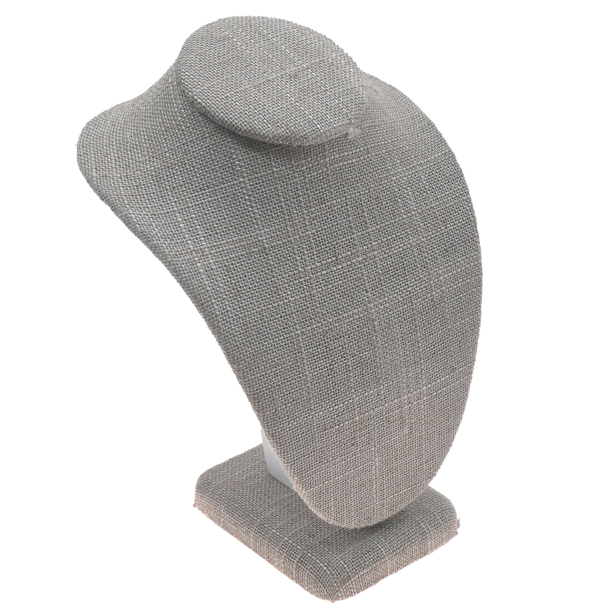 Grey Linen Jewelry Necklace Display Bust, 6-1/4" Tall