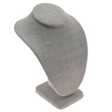 Grey Linen Jewelry Necklace Display Bust, 6-1/4" Tall