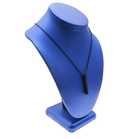 Blue Leatherette Necklace Display Bust - 10" Tall