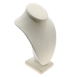 Beige Linen Necklace Bust 10" Tall