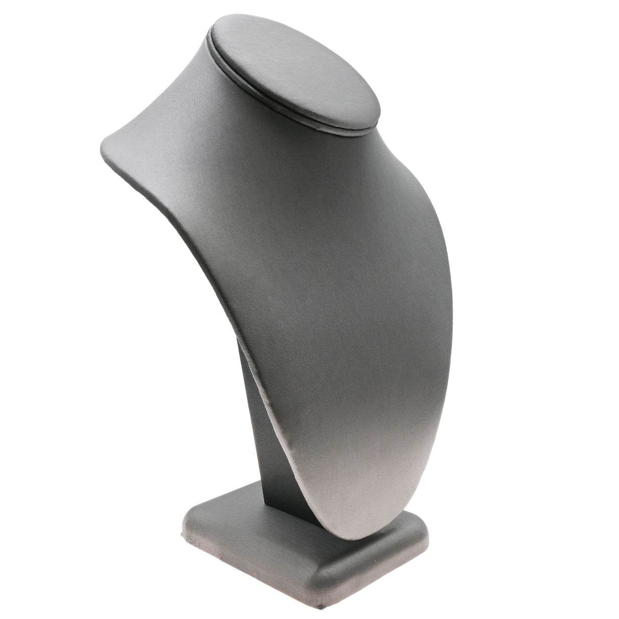 Steel Grey Leatherette Necklace Bust Display, 10" Tall