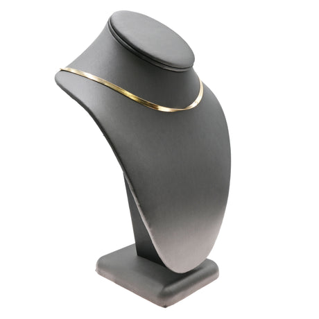 Steel Grey Leatherette Jewelry Necklace Display Bust, 10" Tall