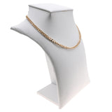 White Leatherette Squared Neck Form Jewelry Necklace Display, 7-1/4" Tall