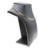 Steel Grey Leatherette Square Neck Necklace Display Bust 7-1/4" H