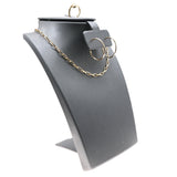 Steel Grey Leatherette Combination Jewelry Display Stand – Necklace, Earring & Ring