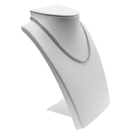 White Leatherette Fold-able Jewelry Necklace Display Stand, 8-1/4" Tall