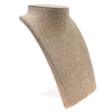 Brown Burlap Foldable Necklace Display Stand - 8-1/4" Tall