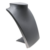Steel Grey Leatherette Foldable Necklace Display Stand, 8¼" Tall
