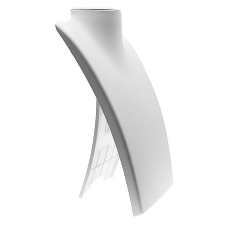 White Leatherette Fold-able Jewelry Necklace Display Stand, 13-1/2" Tall