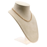 Adjustable Beige Faux Suede Necklace Bust - 9.5" Tall