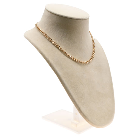 Adjustable Beige Faux Suede Necklace Bust - 9.5" Tall