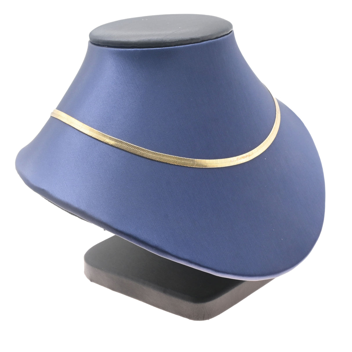 Blue & Black Leatherette Necklace Display Bust - 5-3/8" Tall