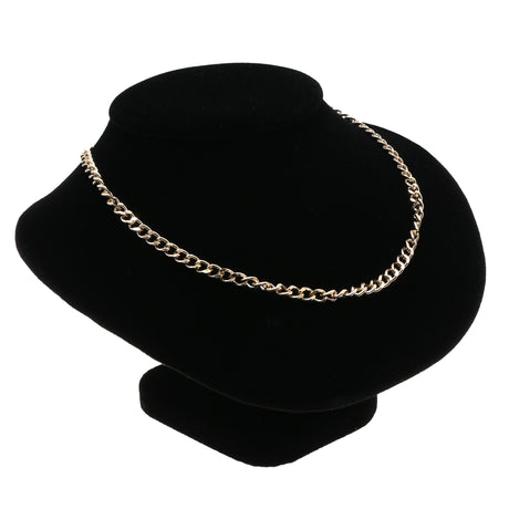 Black Velvet Short Jewelry Necklace Bust, 4-3/4" Tall