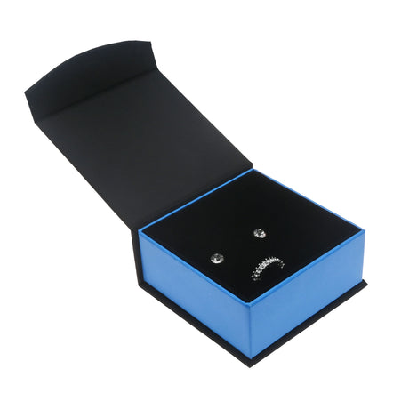 Black and Blue Jewelry Ring, Earring and Pendant Gift Packaging Boxes