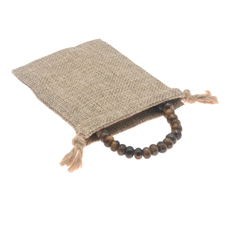 Brown Burlap Drawstring Gift Pouches, 2-3/4" x 3", 12 Per Pack