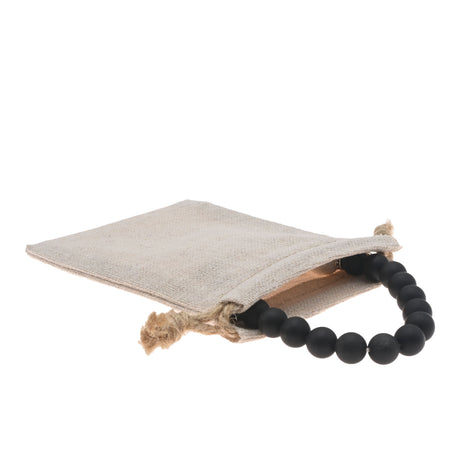 Beige Linen Drawstring Gift Pouches, 3" x 4"