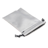 Steel Grey Leatherette Jewelry Gift Pouches with Drawstring, 3" x 4½", 12-Pack