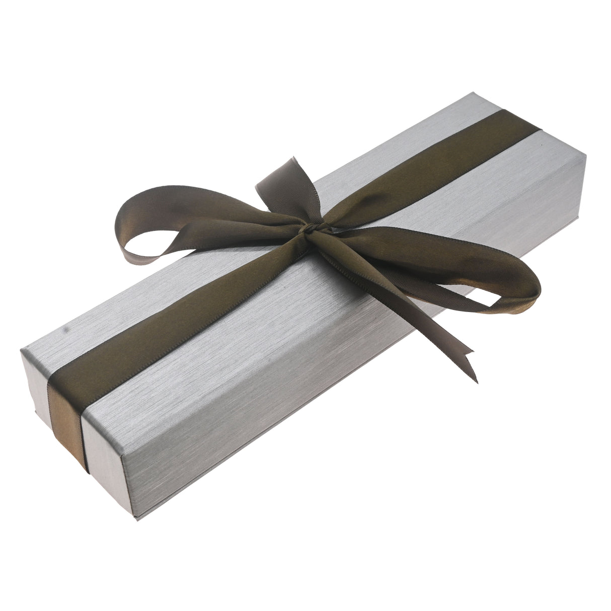 Steel Grey Leatherette Bracelet Boxes with Brown Bow Ribbon - Pack of 12