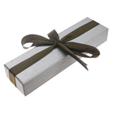 Steel Grey Leatherette Bracelet Boxes with Brown Bow Ribbon - Pack of 12