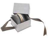 Steel Grey Leatherette Watch Pillow Boxes with Brown Bow Ribbon - Pack of 12
