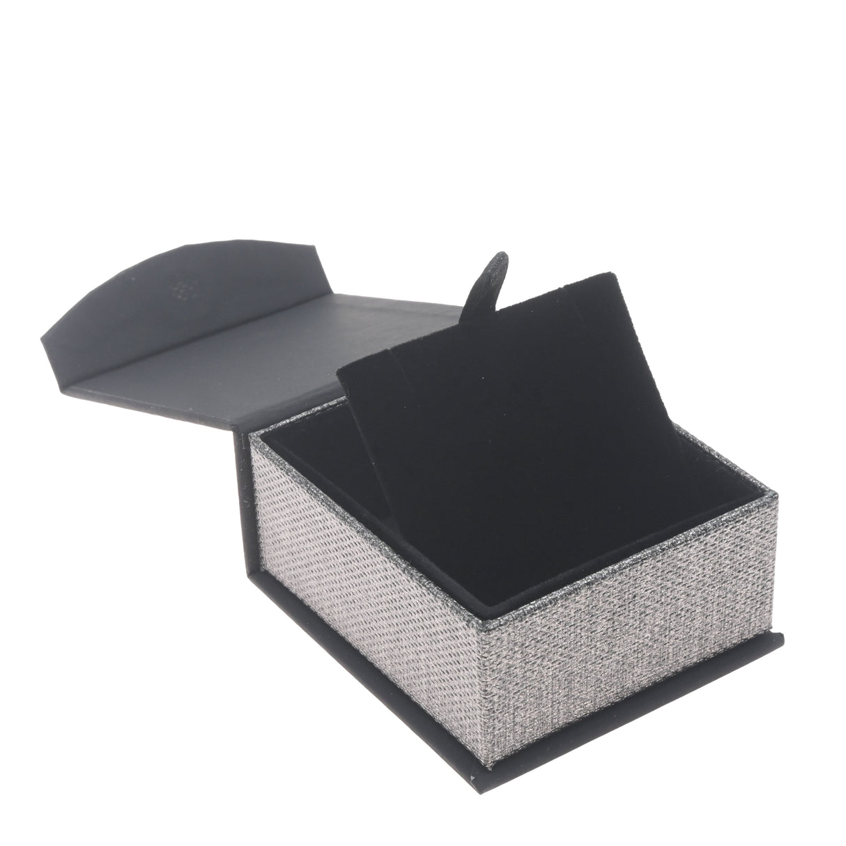 Black and Grey Magnetic Lid Jewelry Earring or Pendant Boxes
