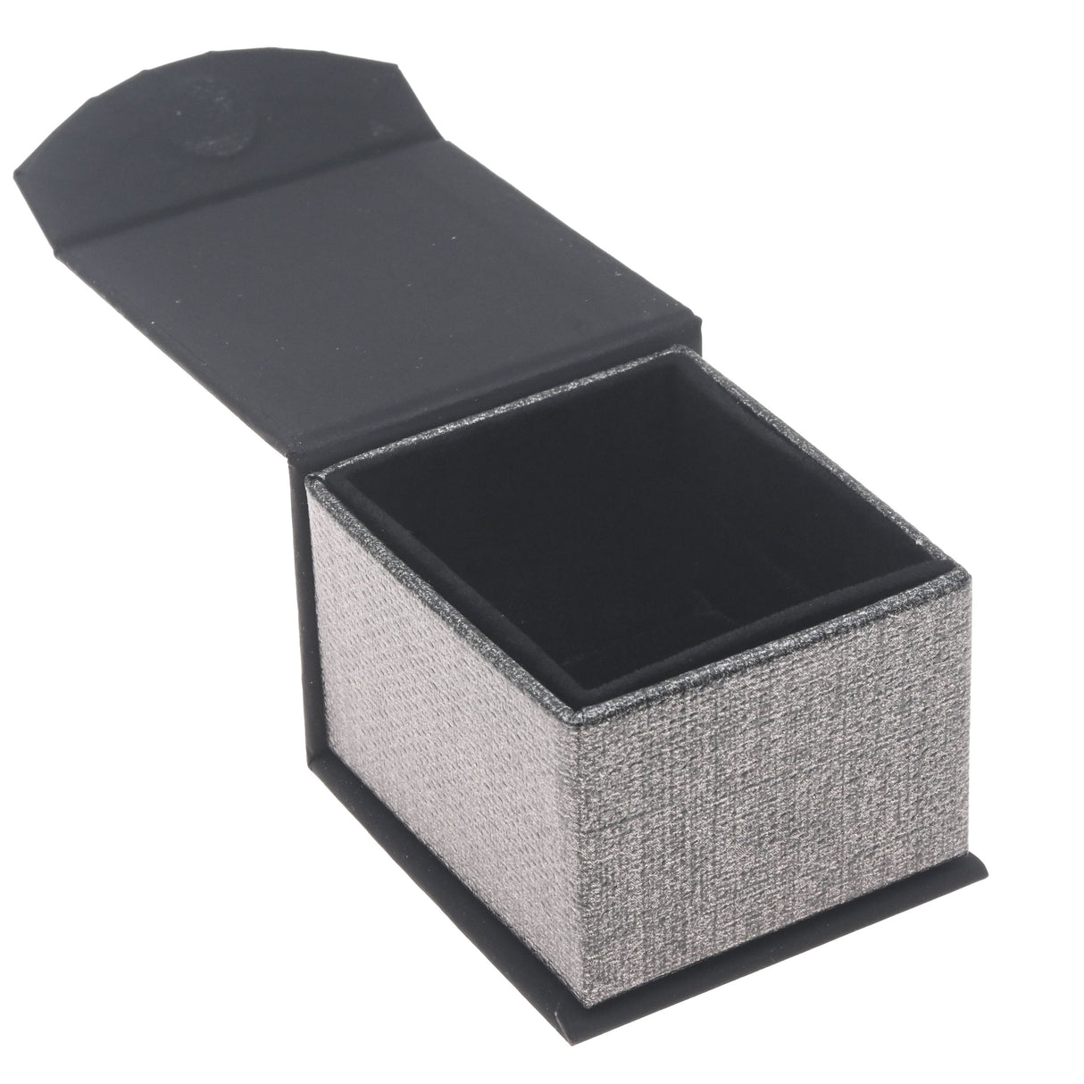 Black and Grey Magnetic Lid Jewelry Ring Boxes