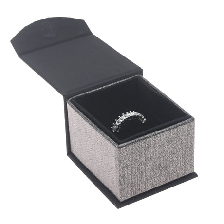 Black and Grey Magnetic Lid Jewelry Ring Boxes