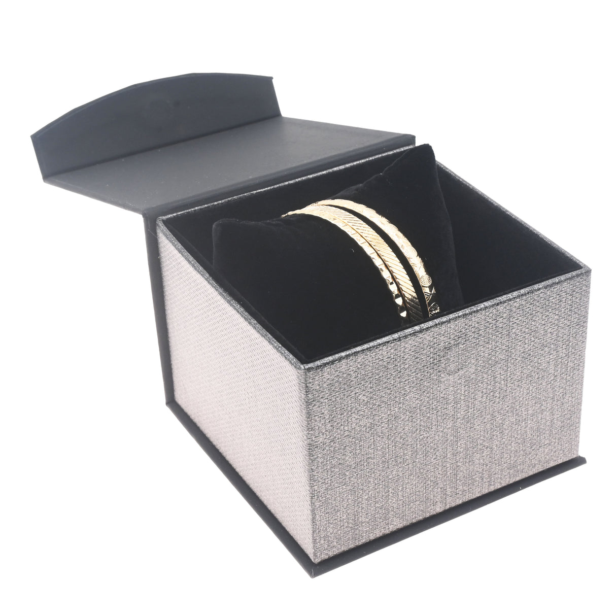 Grey and Black Magnetic Watch Pillow Box