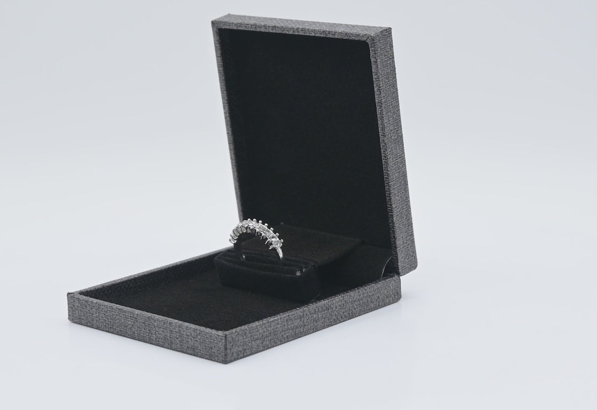Slim Grey Leatherette Ring Box - Discreet Engagement Box