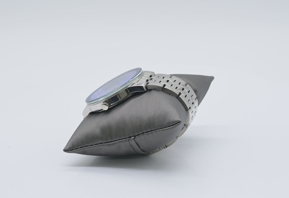 Steel Grey Leatherette Jewelry Bracelet / Watch Pillow