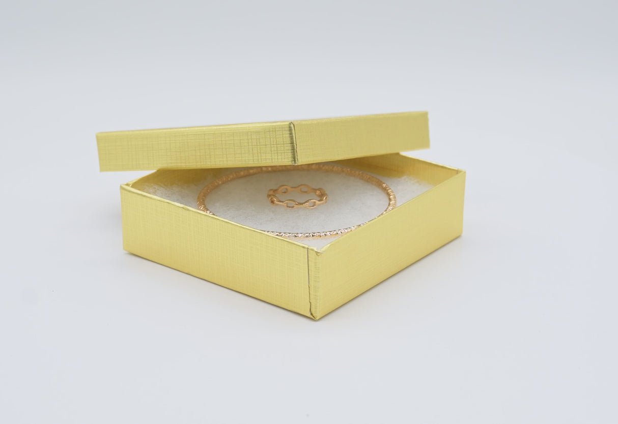 Textured Gold Cotton Filled Jewelry Gift Boxes #33