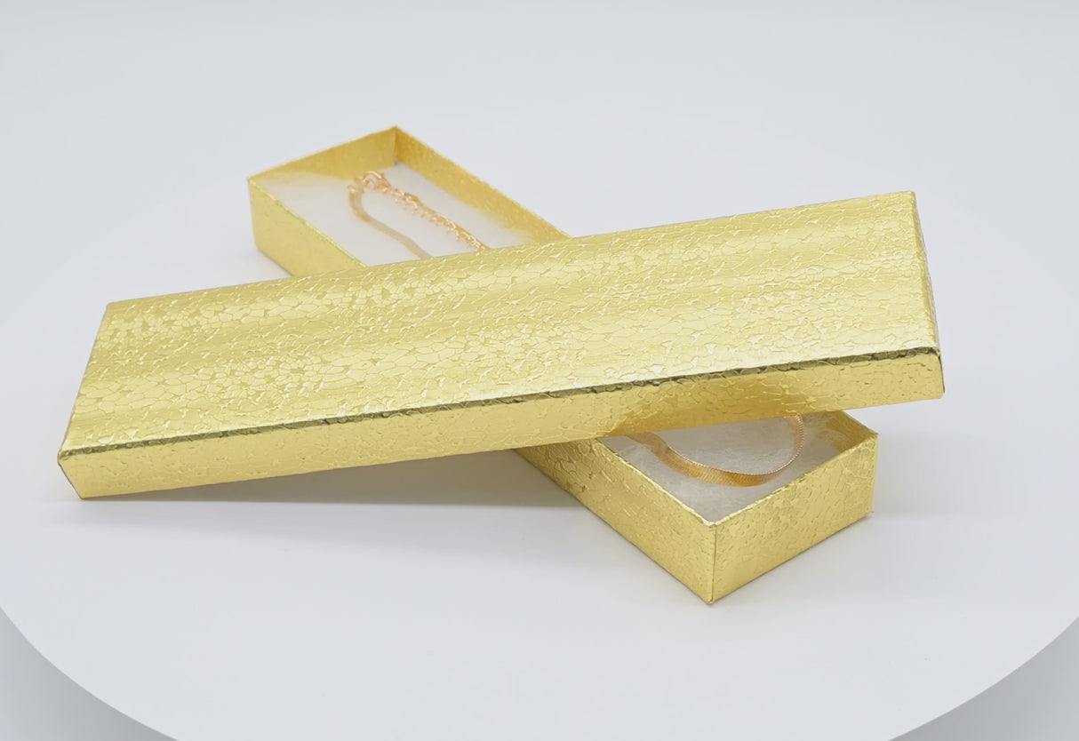 Gold Foil Cotton Filled Jewelry Bracelet Gift Boxes #82