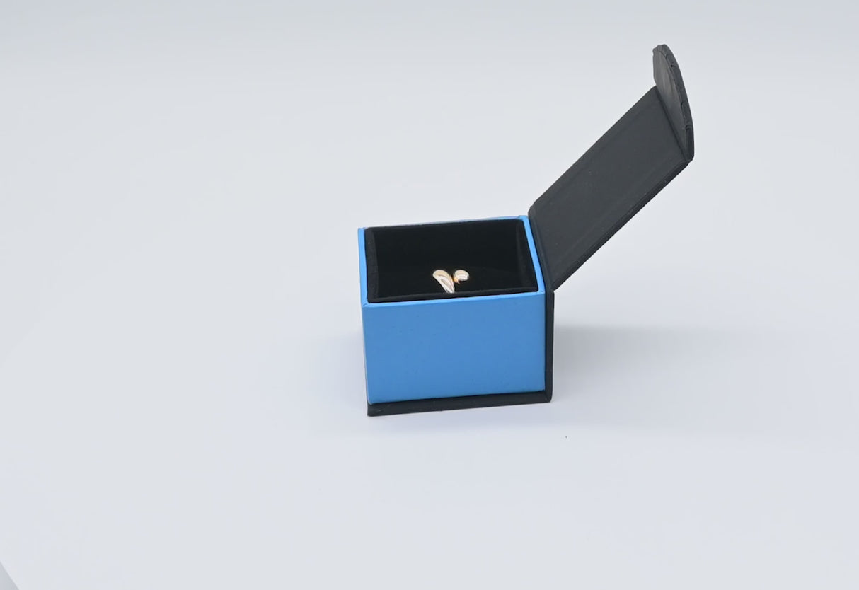 Black and Blue Magnetic Lid Jewelry Ring Gift Boxes
